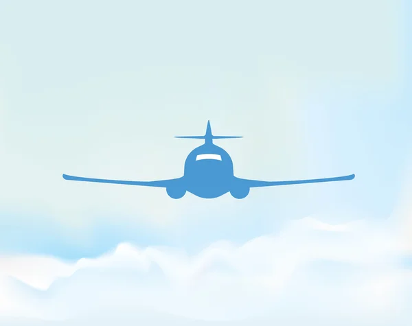 Avión en el cielo vector ilustración — Archivo Imágenes Vectoriales