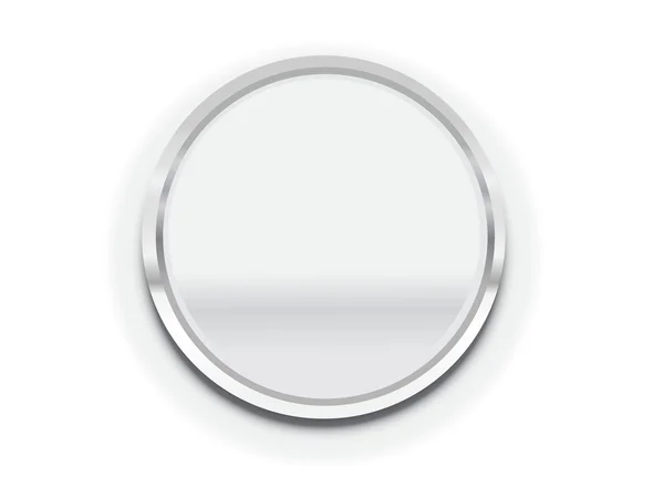 Metal blanco botón marco vector diseño elemeto — Vector de stock