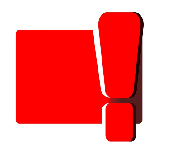 Rött utropstecken, isolerad på vit — Stock vektor