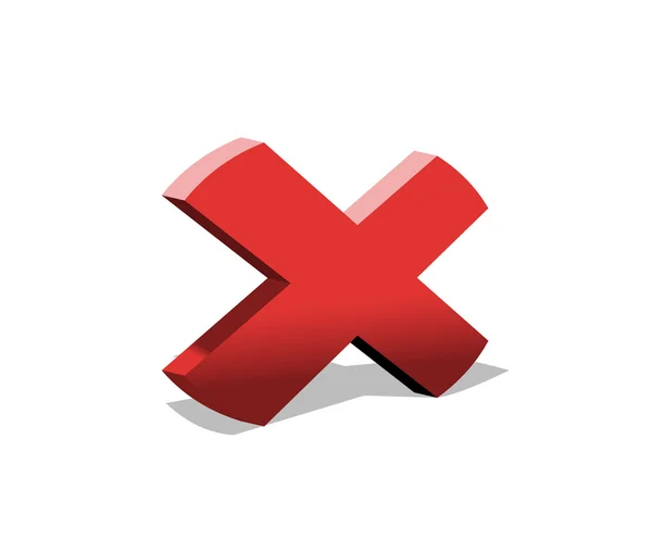 Red cross symbol icon as delete remove Royalty Free Vector