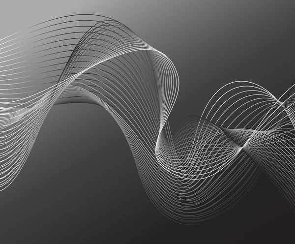Böjda linjer bakgrund vit och grå vektor — Stock vektor
