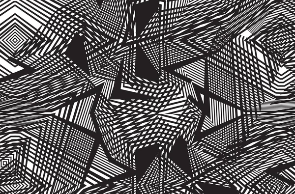 Optisk art bakgrund, op konst, svart och vit design straiight — Stock vektor