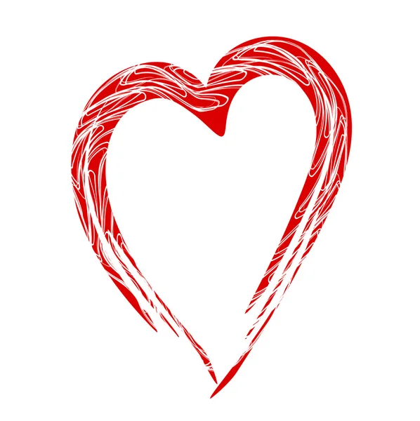 Boyalı kırmızı kalp çizilmiş, vector öğesinin tasarımınız için — Stok Vektör