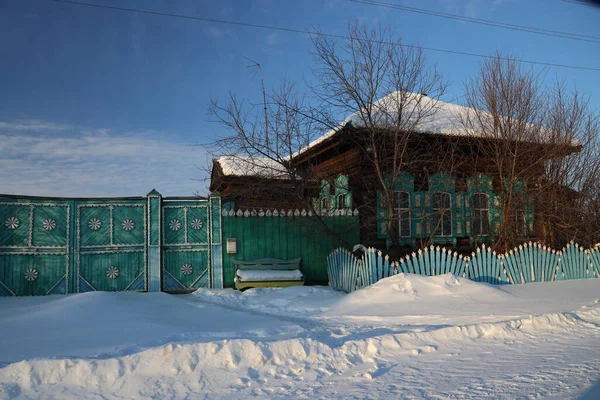 Russia Villaggio Centrale Siberia Feb 2020 Dei Villaggi Bambini Persone — Foto Stock