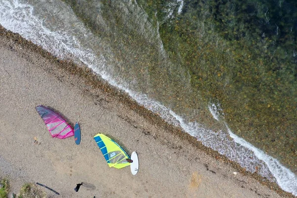 Rosja Władywostok Sep 2020 Windserfing Sporty Morskie Tle Oceanu Serca — Zdjęcie stockowe