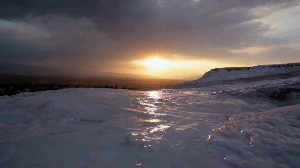 Sunset bulvarında Pamukkale, Türkiye — Stok video