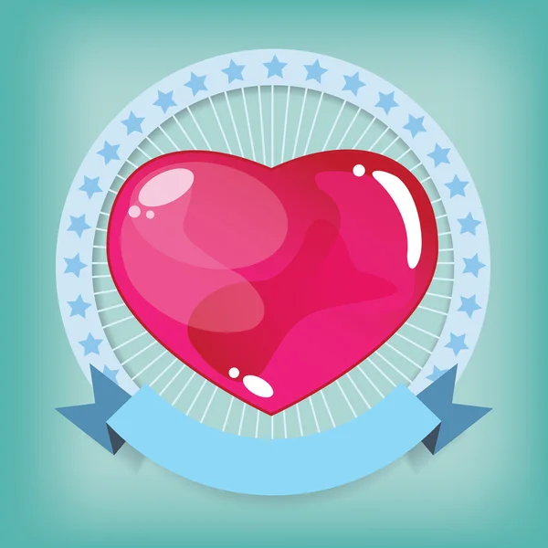 Ζελέ σχήμα καρδιάς σε κύκλο Looped — Διανυσματικό Αρχείο
