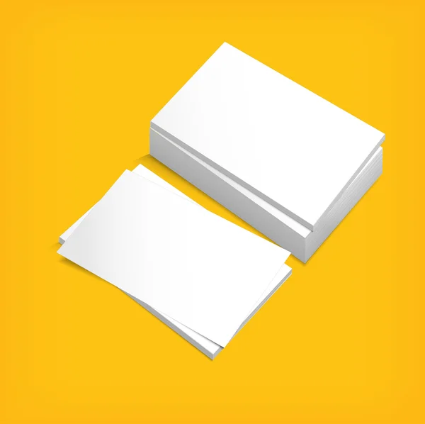 Stack of white paper on a yellow background. — Stock Vector