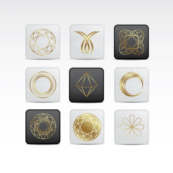 Elmas altın Icon set
