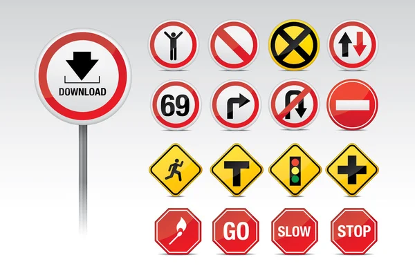 Traffic icon signs — Stock Vector