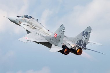 Polonya Hava Kuvvetleri 'nin Mikoyan MiG-29 Fulcrum savaş uçağı..