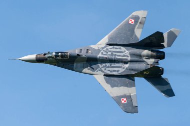 Polonya Hava Kuvvetleri 'nin Mikoyan MiG-29 Fulcrum savaş uçağı..