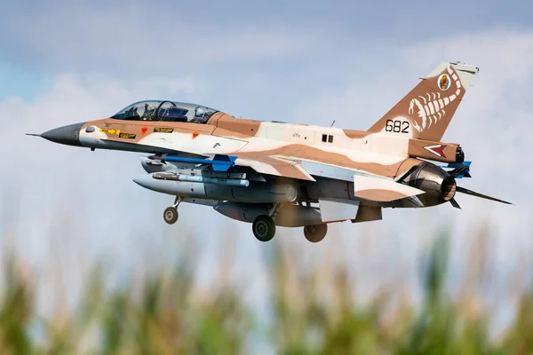 Avión Combate Fuerza Aérea Israelí Aterrizando Base Aérea Norvenich Alemania Imagen de stock