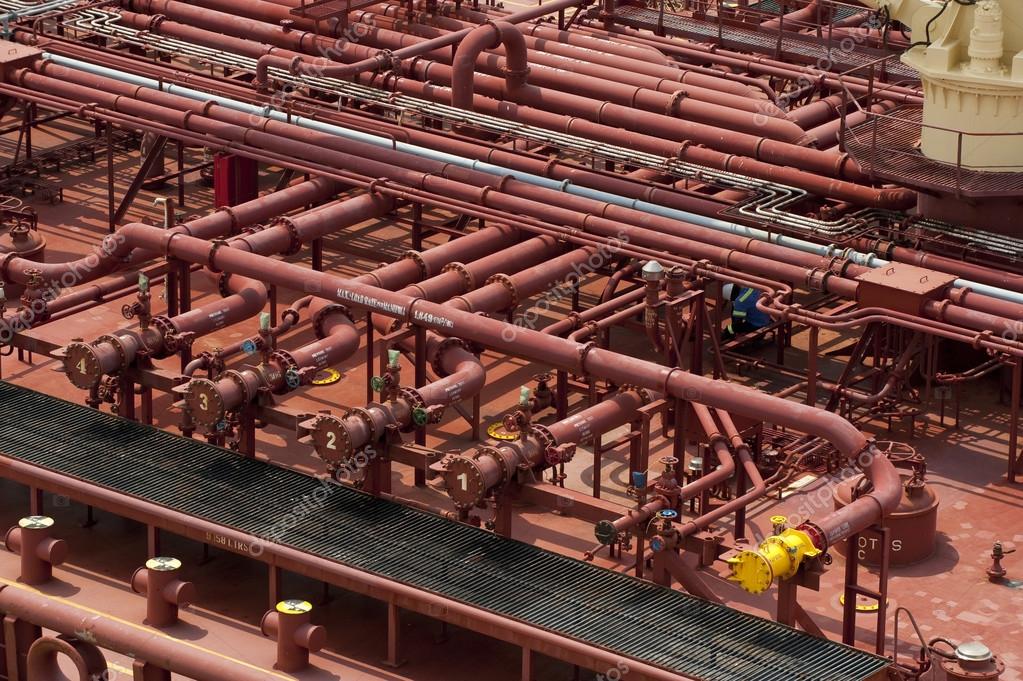 Pipes on tanker ship — Stock Photo © Studio549 56260205