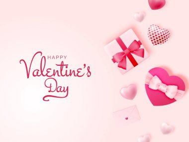 Sevimli ve sevimli 3 boyutlu sanat tarzı illüstrasyonlu Sevgililer Günü geçmişiniz kutlu olsun.