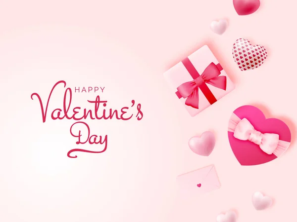 Happy Valentine Day Background Cute Lovely Art Style Vector Illustration — Stock Vector