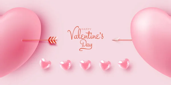 Happy Valentine Day Background Cute Lovely Art Style Vector Illustration — Stock Vector