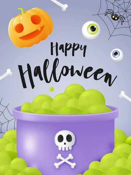 Glad Halloween Banner Konst Bakgrund Med Pumpa Vektor Illustration — Stock vektor