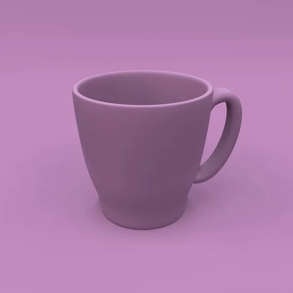 Mockup Semplice Pulito Della Tazza Caffè Sfondo Viola Illustrazione — Foto Stock