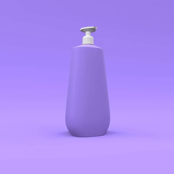 Elegante Primer Plano Botella Cosmética Sobre Fondo Púrpura Diseño Portada —  Fotos de Stock