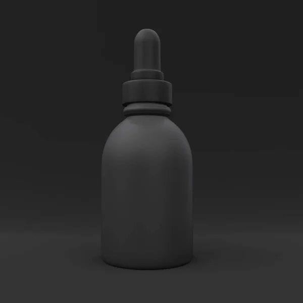 Vape Vloeibare Flessen Zwarte Achtergrond Pakketontwerp Illustratie — Stockfoto