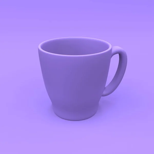 Mockup Simples Limpo Xícara Para Café Fundo Roxo Ilustração — Fotografia de Stock