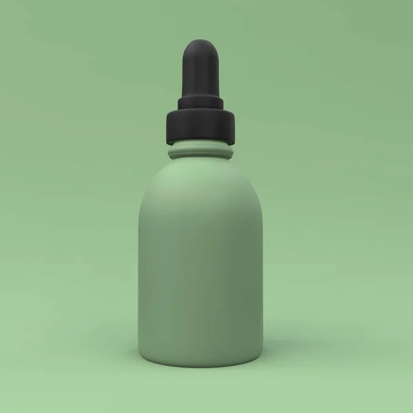 Vape Vloeibare Flessen Groene Achtergrond Pakketontwerp Illustratie — Stockfoto