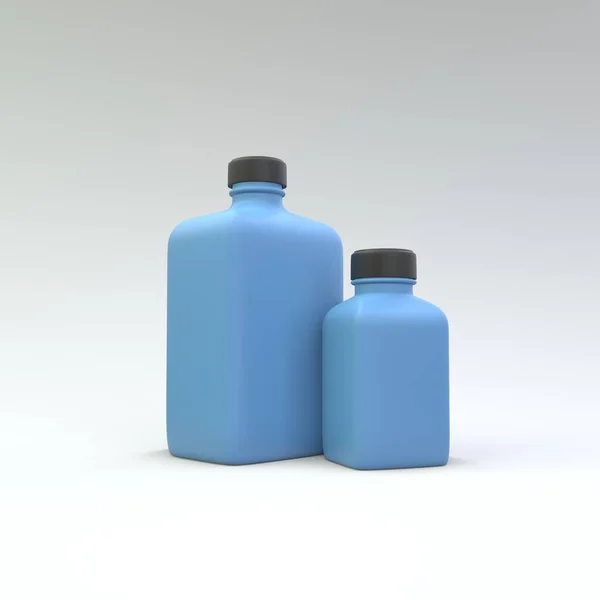 Plastikowe Butelki Białym Tle Projektowanie Opakowań Leków Ilustracja — Zdjęcie stockowe