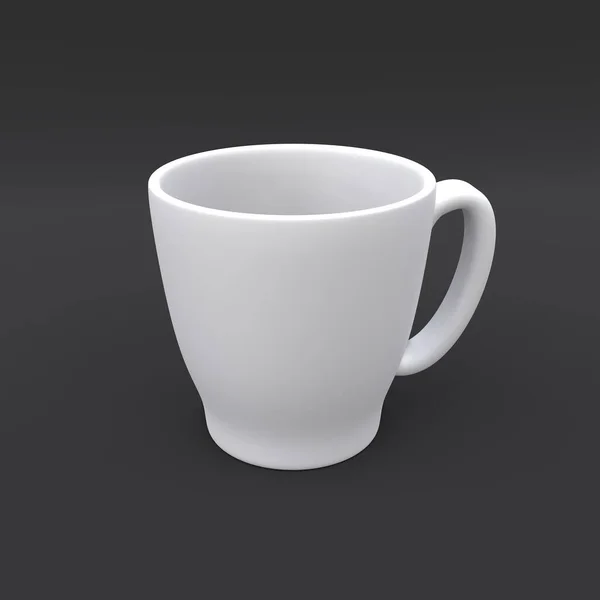 Simple Limpia Maqueta Taza Para Café Sobre Fondo Negro Ilustración — Foto de Stock