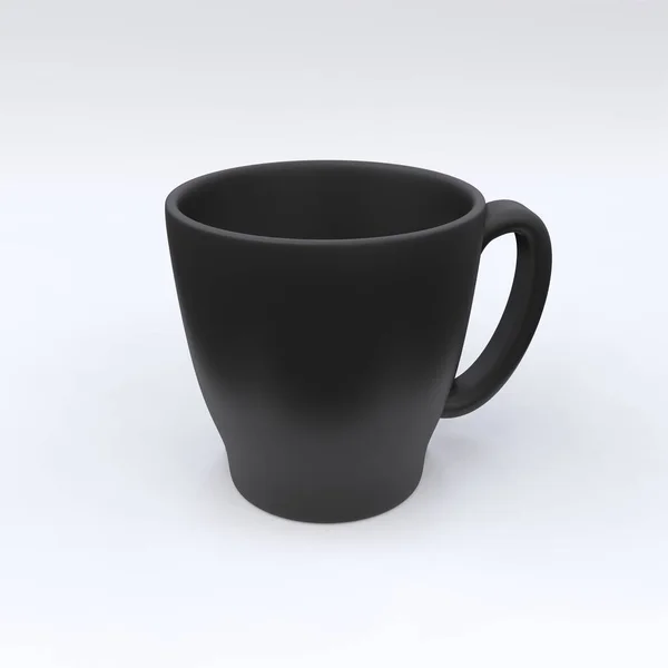 Egyszerű Tiszta Mockup Csésze Egy Kávé Fehér Háttér Illusztráció — Stock Fotó