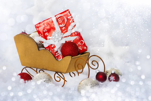 Christmas Decoration Little Sledge Stock Photo