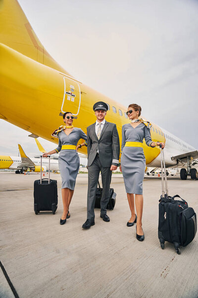 Aircrew with his trolley bags at the airdrome