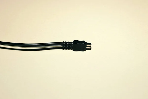 Cable Conexión Eléctrica Negro Sobre Fondo Blanco — Foto de Stock