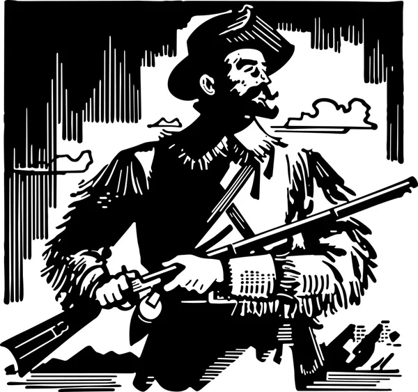 Frontiersman ajusté rétro — Image vectorielle