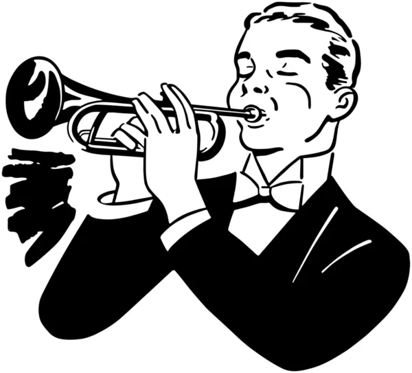 Trumpet Player - Clipart Illustration — Stock Photo, Image