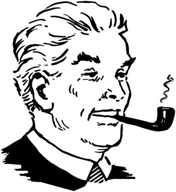 Man Smoking Pipe clipart
