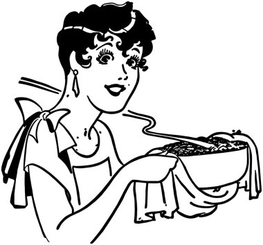 Lady With Casserole clipart