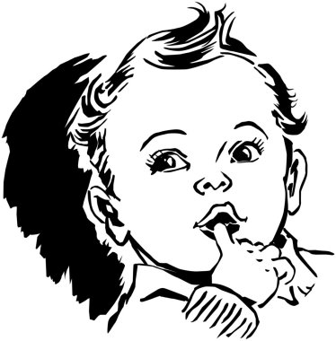 Bebeğin parmağını ağzına