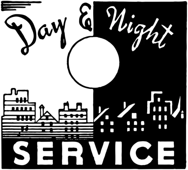 Day And Night Service — Stock Vector