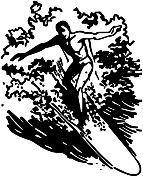Mann beim Surfen — Stockvektor