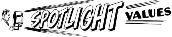 Spotlight-waarden — Stockvector