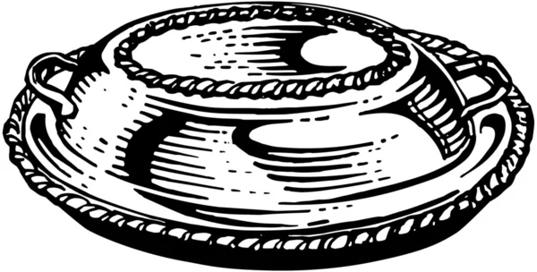 Серебряная тарелка с лидом — стоковый вектор
