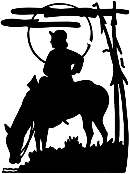 Cow-boy solitaire — Image vectorielle