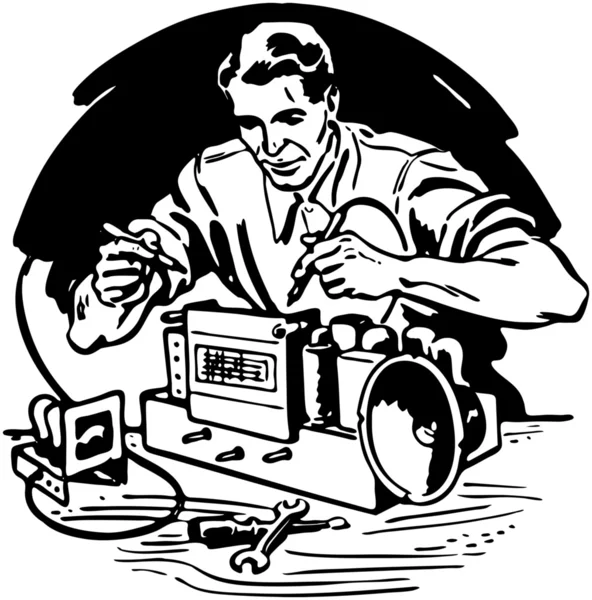 Radio Repairman — Stock Vector