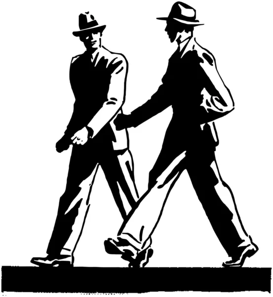 Two Men Walking — Stock Vector