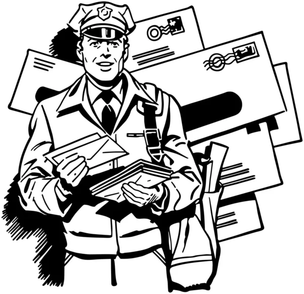 Facteur délivrant le courrier — Image vectorielle