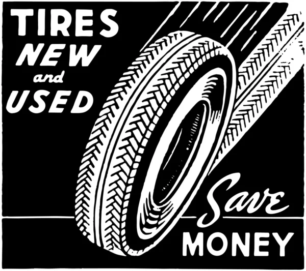 Neumáticos nuevos y usados — Vector de stock