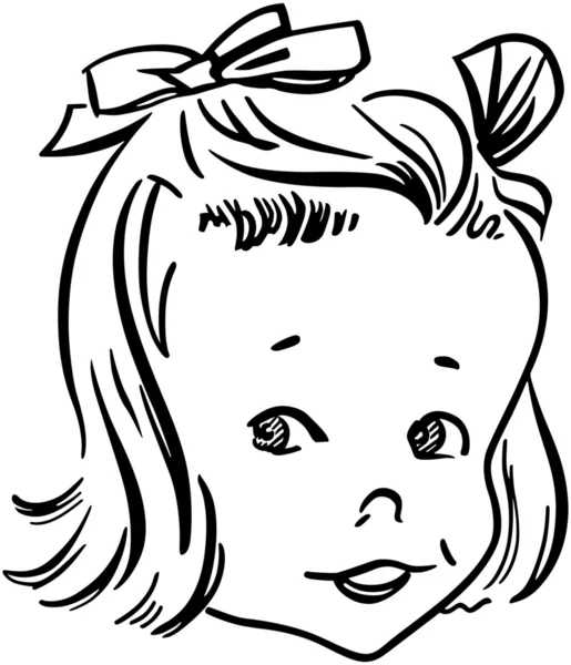 Petite fille rétro — Image vectorielle