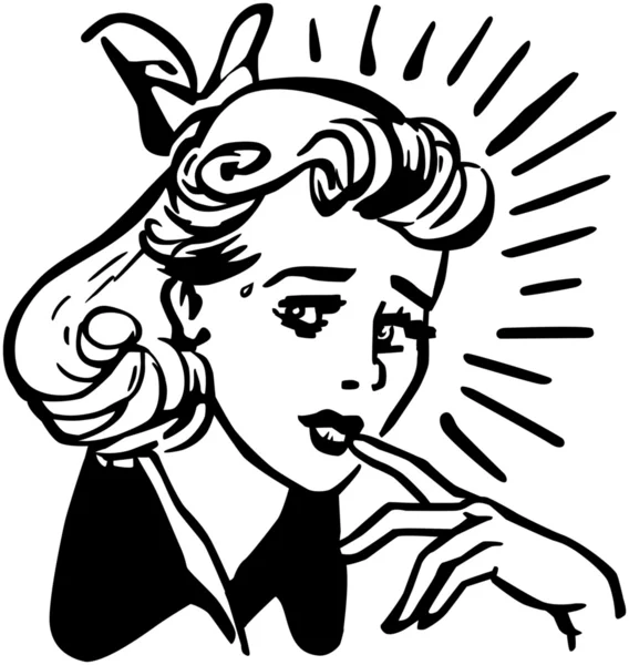 Endişeli Retro kadın