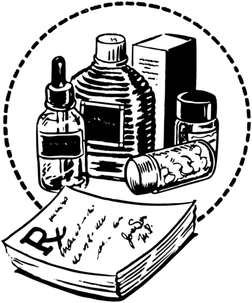 Almohadilla RX con drogas — Archivo Imágenes Vectoriales